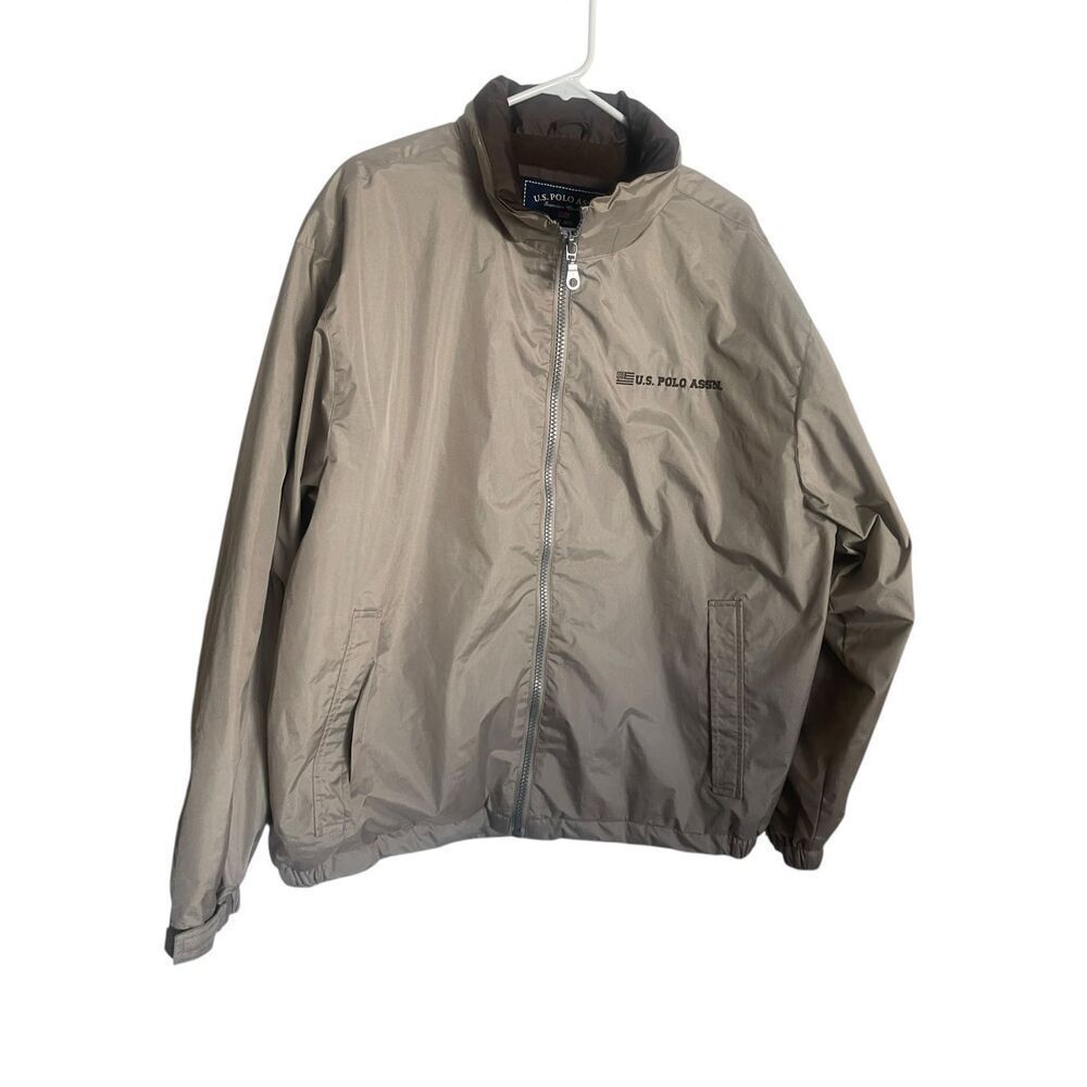 US Polo Assn Mens Beige Lightweight Windbreaker Jacket Size XL